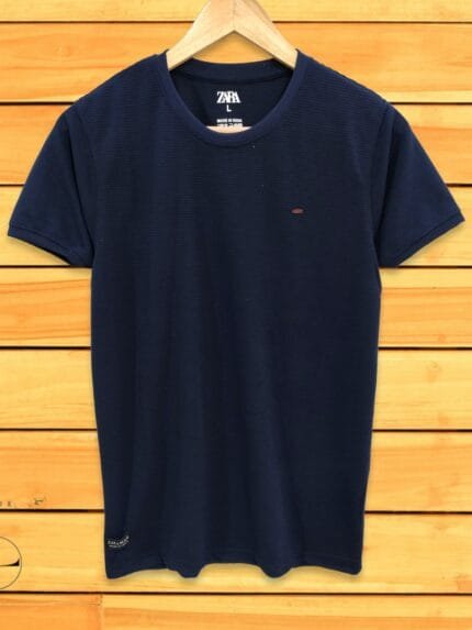 Men's Navy Blue Plain Half-Sleeve T-Shirt Premium 220 GSM