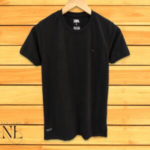 Black Plain T-shirt half Sleeve