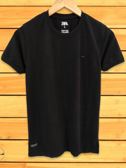 Black Plain T-shirt half Sleeve