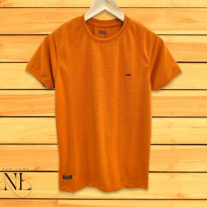Orange Plain T-shirt half Sleeve