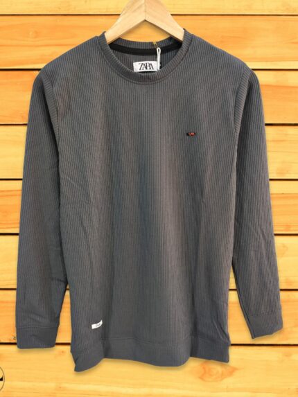 Dark Grey Plain T-Shirt Full Sleeve