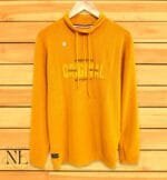 Yellow High Neck Printed T-Shirt for Men Bold Streetwear