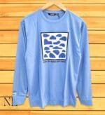 Sky Blue Printed Full T-Shirt for Men Summer Essential
