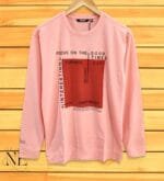 Lite Pink Printed Full T-Shirt for Men Trendy Casual Wear