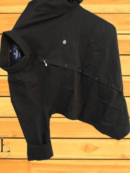 Black Plain Shirt Full Sleeve