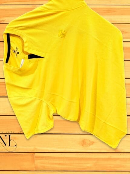 Men's Solid Plain Yellow Half T-Shirt Regular Fit