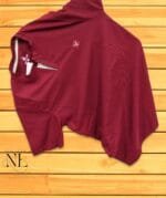 Men's Classic Maroon Plain Half T-Shirt Slim Fit