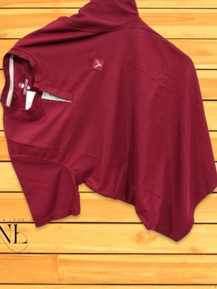 Men's Classic Maroon Plain Half T-Shirt Slim Fit