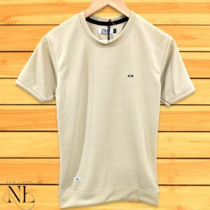 Cream Plain T-Shirt For Men