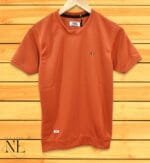 Men's Stylish Orange Plain Half T-Shirt Trendy Slim Fit