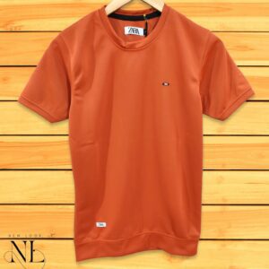 Orange Plain T-Shirt For Men