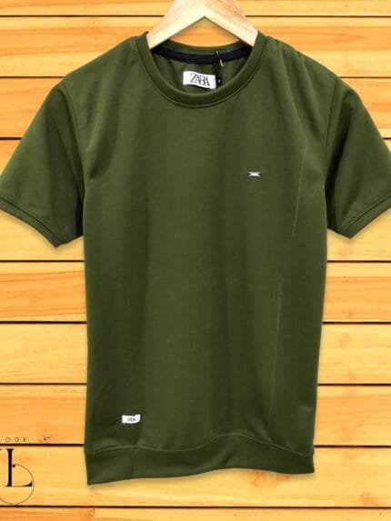 Green Plain T-Shirt For Men