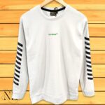 White Printed T-Shirt Full Sleeve