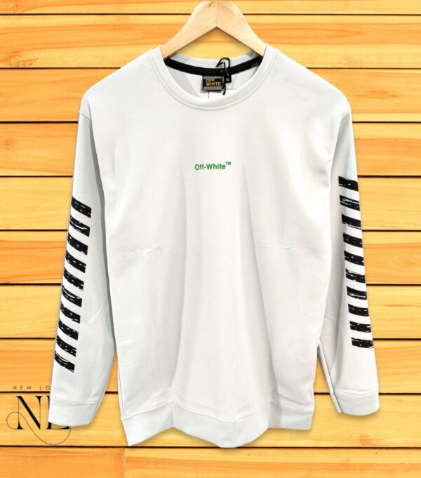 White Printed T-Shirt Full Sleeve