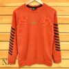 Orange Printed T-Shirt Full Sleeve