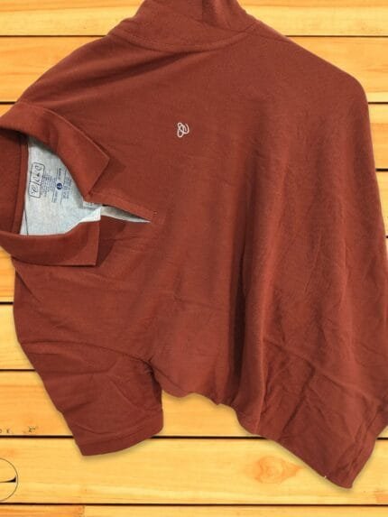 Men's Dark Brown Plain Polo T-Shirt Half-Sleeve