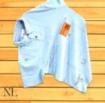 Men's Aqua Blue Printed Polo T-Shirt Breathable Fashion