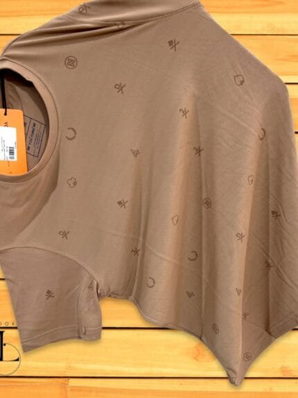 Brown Printed T-Shirt Half Sleeve
