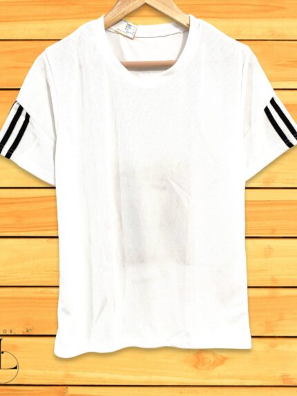 White Half T-Shirt For Men