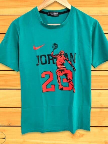 Printed Blue Half-Sleeve T-Shirt -Trendy Graphic Designs