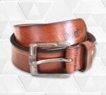 Classic Lite Brown Leather Belt for Men Versatile Dress Belt