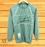 Men's Lite Green Printed Full T-Shirt - Slim Fit