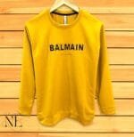 Men's Stylish Yellow Printed Full T-Shirt – Slim Fit