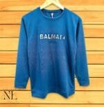 Men's Stylish Royal Blue Printed Full T-Shirt - Slim Fit