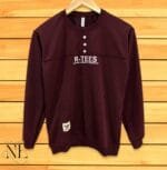 Men's Stylish Maroon Printed Full T-Shirt - Slim Fit