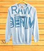 Men's Stylish Sky Blue Printed Full T-Shirt - Slim Fit