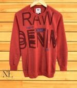 Men's Stylish Red Printed Full T-Shirt - Premium Imported, Slim Fit