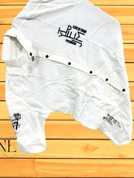 White Printed Shirt for men