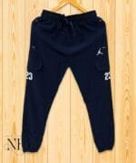 Men’s Navy Blue Plain Parachute Cargo Stylish & Comfortable