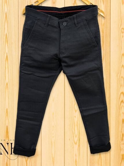 Dark Grey Cotton Pant For Men