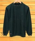 High Neck Dark Green T-Shirt for Men Stylish Minimalist Wear