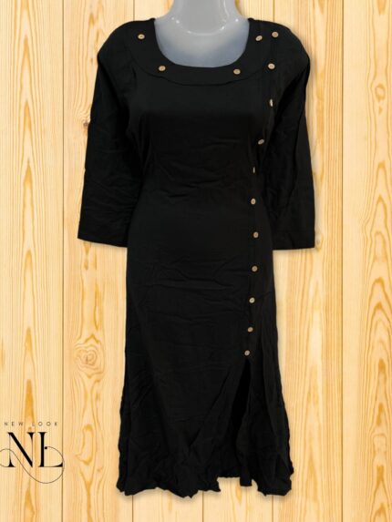 Black Plain Kurti for Women