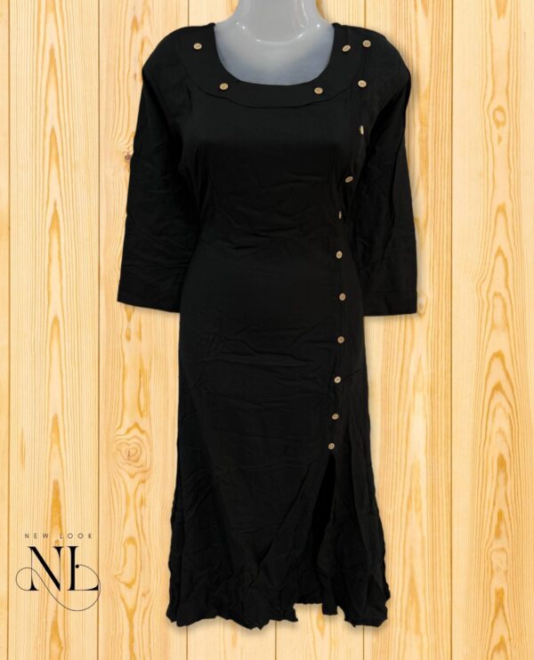 Black Plain Kurti for Women