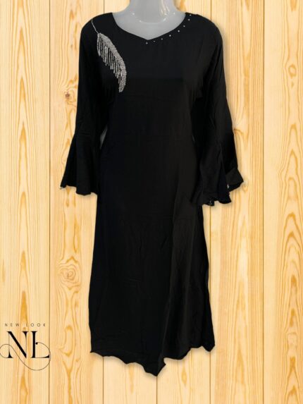 Black Plain Kurti for Women