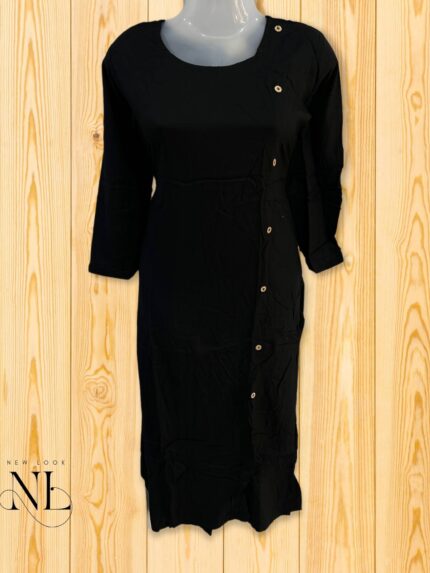 Black Plain Kurti for Women