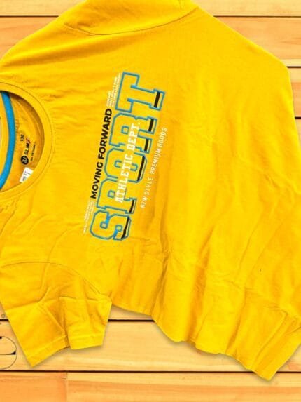 Trendy Summer Wear Yellow Printed Half T-Shirt for Men