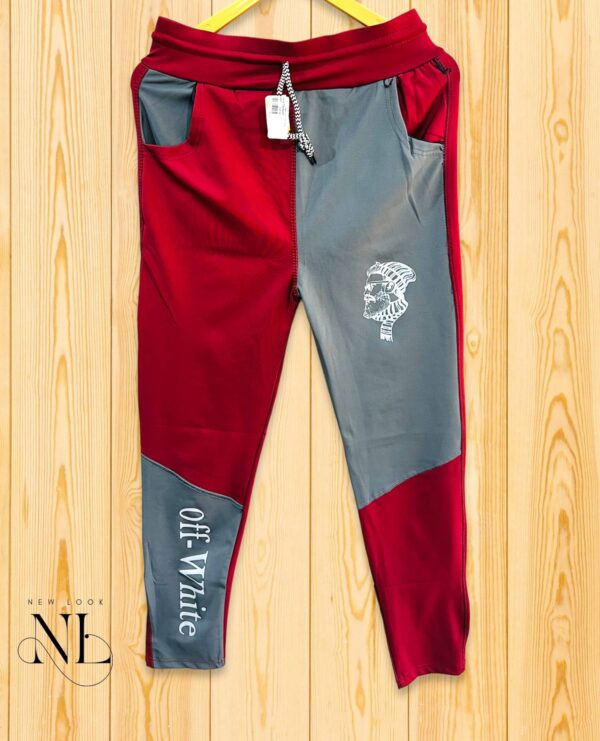 Red Printed Trackpant For Men