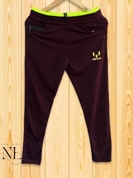 Lycra Wine Red Lycra Track Pants for Men – Premium Fit