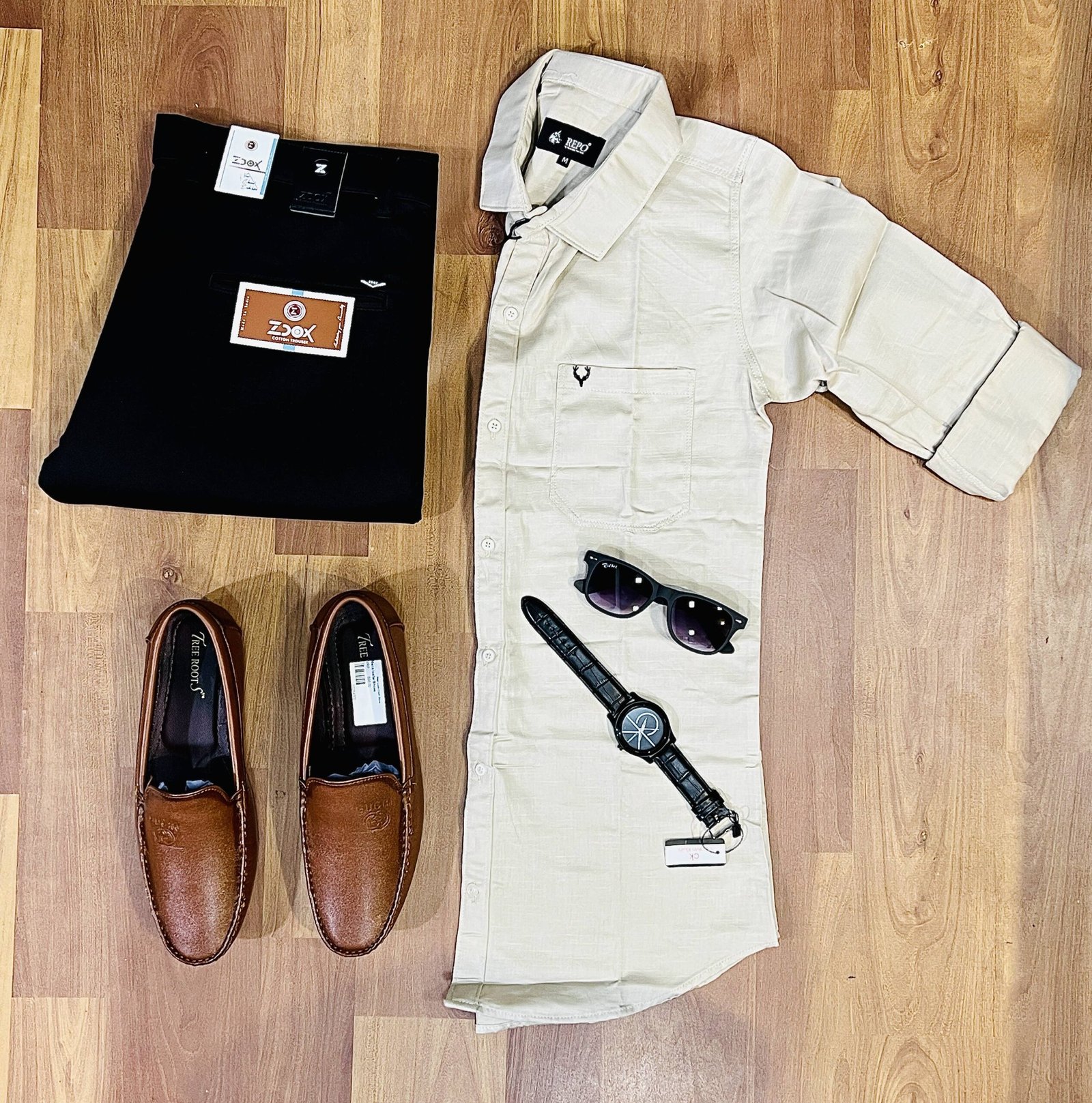 3-Piece Combo with Pant, Shirt, and Shoes for Effortless Style 3-Piece Combo with Pant, Shirt, and Shoes for Effortless Style