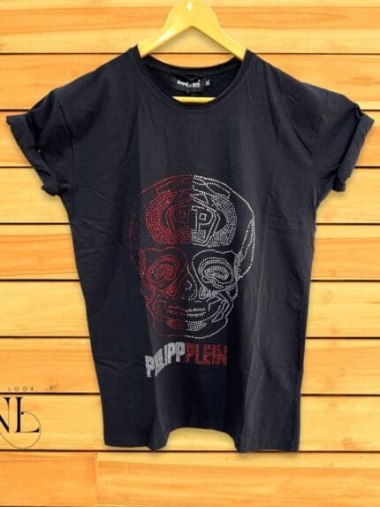 Stretch Fit Black Half T-Shirt Lycra Blend Comfort Wear