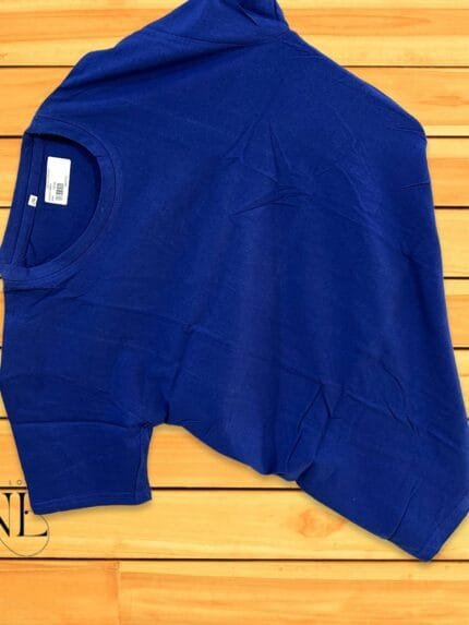Slim Fit Royal Blue Solid Half T-Shirt for Men Premium Cotton