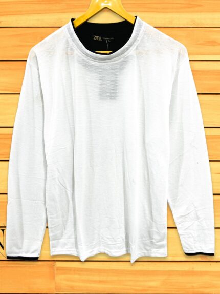 White Full Tshirt For Men