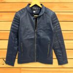 Blue Leather Jacket For Men