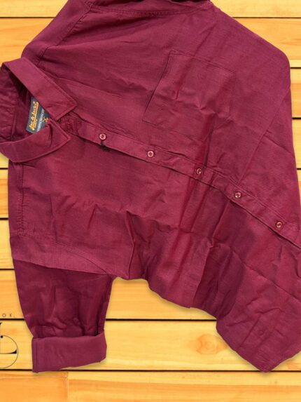 Maroon Plain Shirt For Men