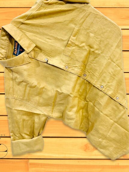 Yellow Plain Shirt For Men