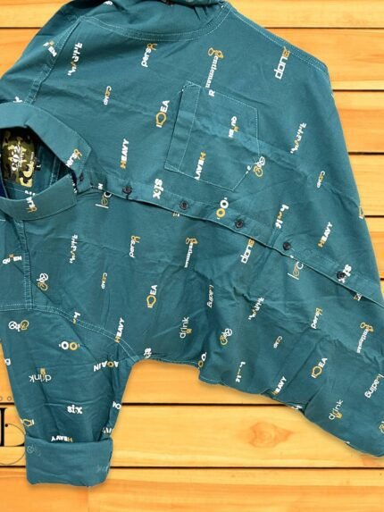 Trendy Blue Printed Full Shirt For Men - Fresh Style